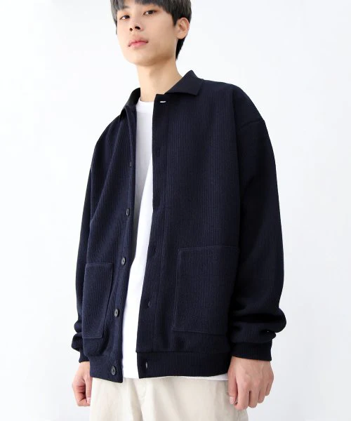COLLAR KNIT FLEECE CARDIGAN - Image 3