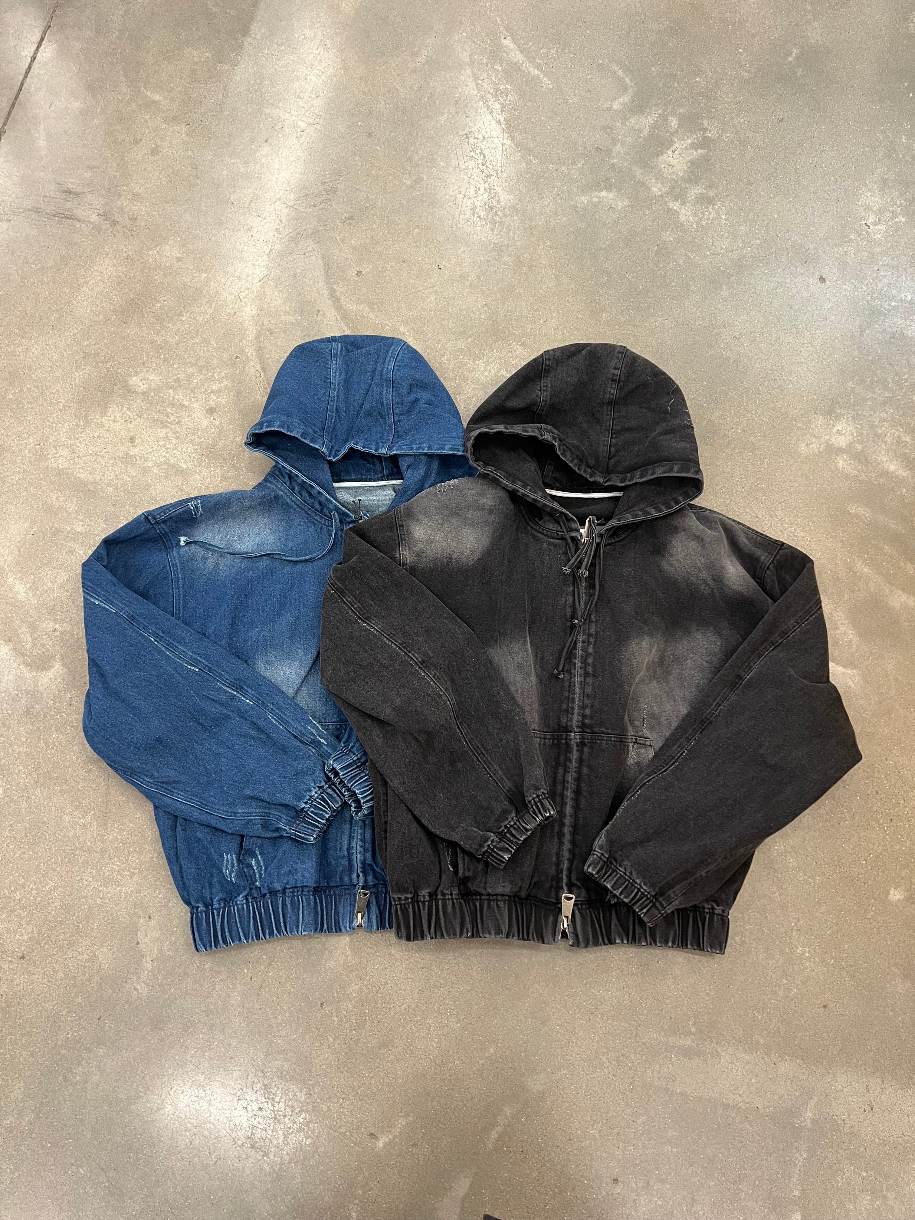 70285 DRAWING WASHED DENIM HOODED JACKET - Image 4