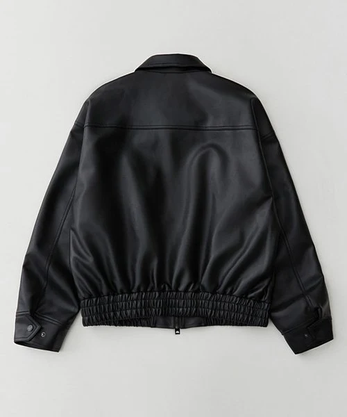 (ONLINE ONLY)8091# VEGAN LEATHER SINGLE BANDING JUMPER - Image 6