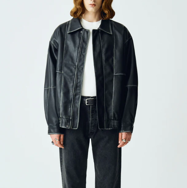 8124#VINTAGE WASHING LEATHER JACKET