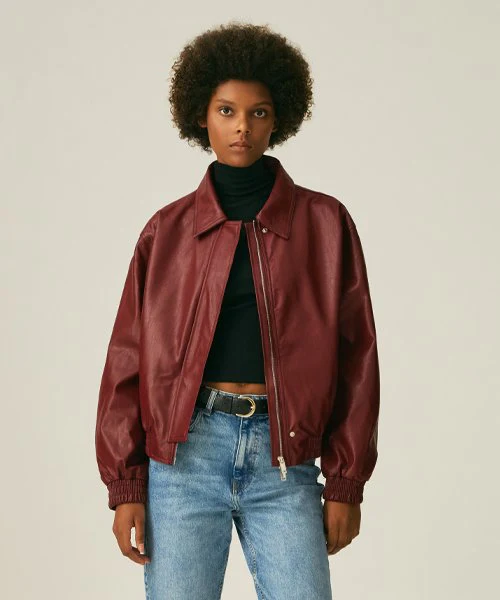 9127# VINTAGE LEATHER JACKET - Image 3