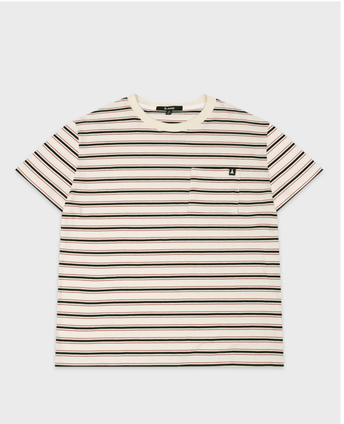 ALAND A LOGO STRIPED POCKET T-SHIRT