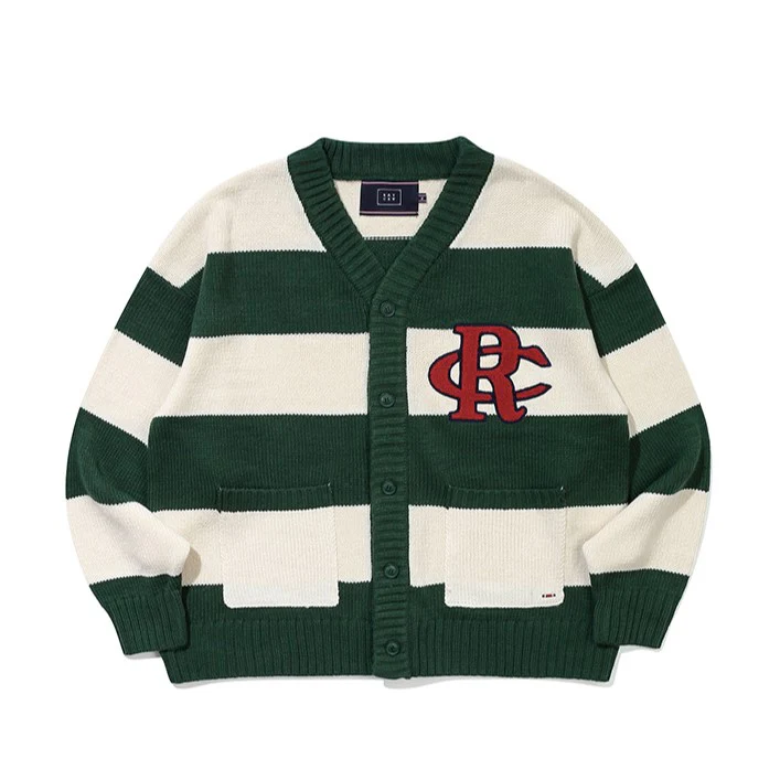 ATHLETIC LOGO STRIPE KNIT CARDIGAN - Image 3