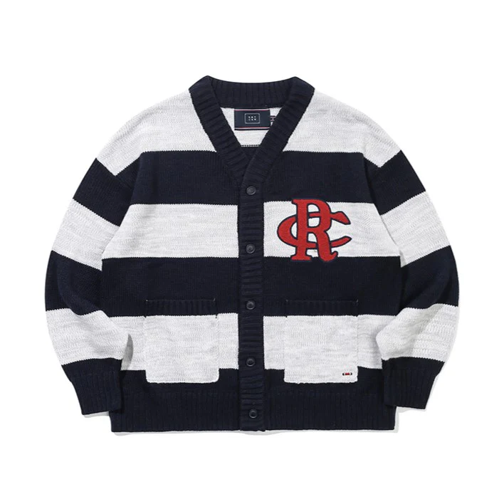 ATHLETIC LOGO STRIPE KNIT CARDIGAN - Image 4