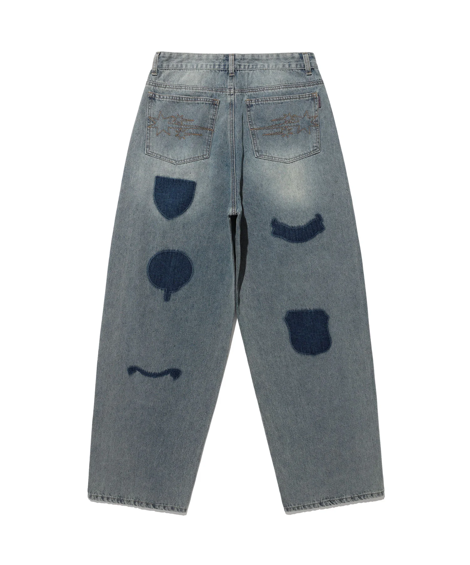 BIG WIDE WASHED EMBLEM JEANS - Image 4