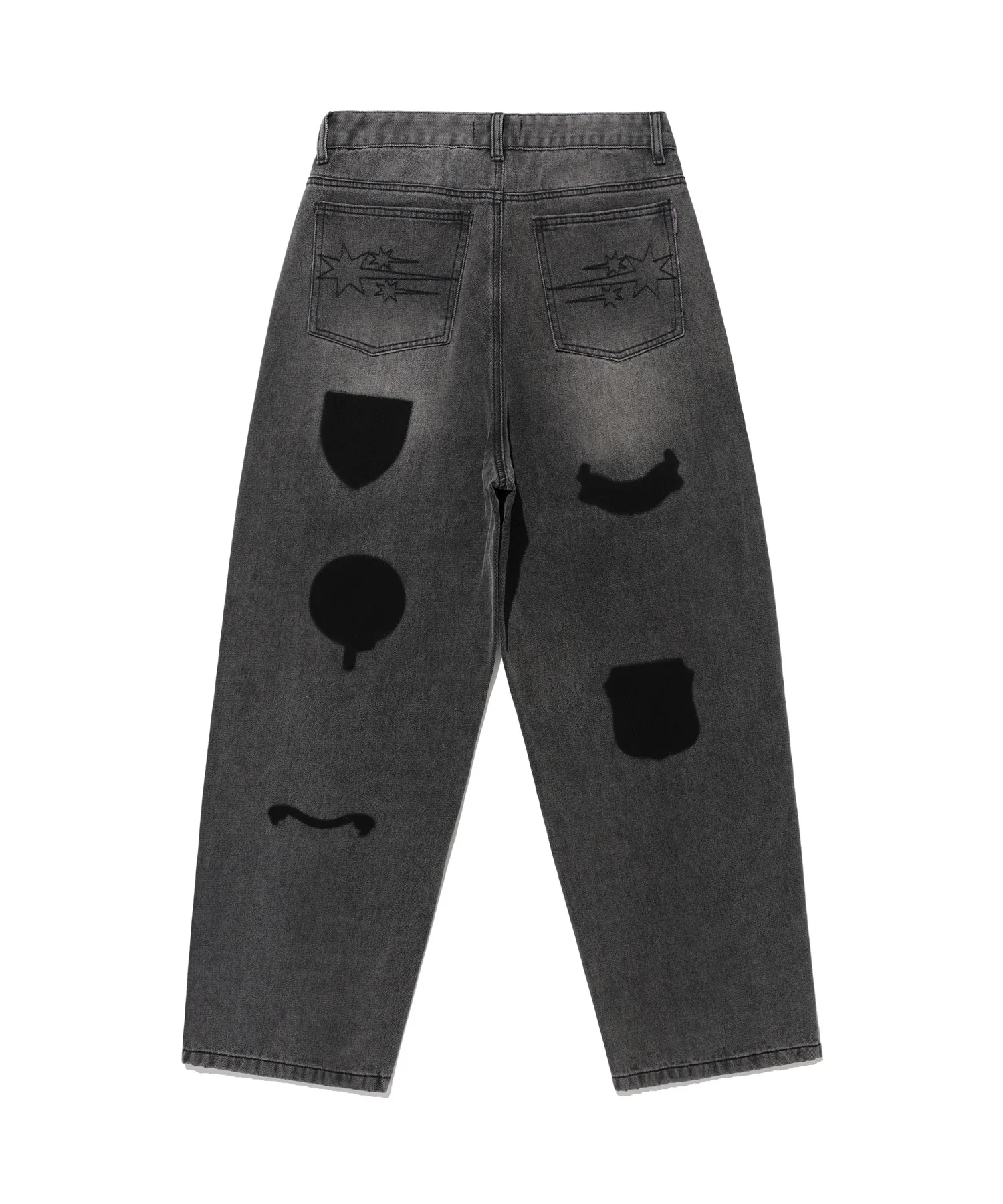 BIG WIDE WASHED EMBLEM JEANS - Image 6