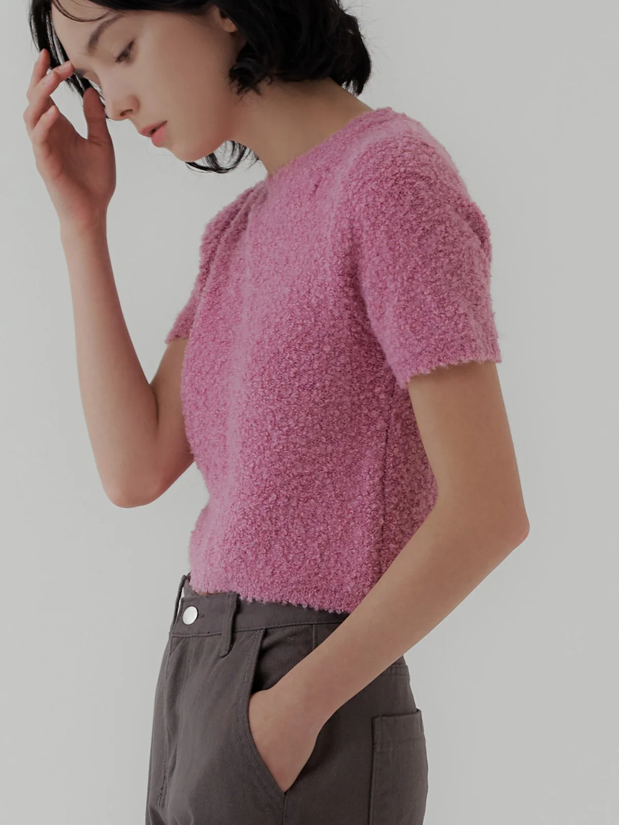 BOUCLE CROP KNIT