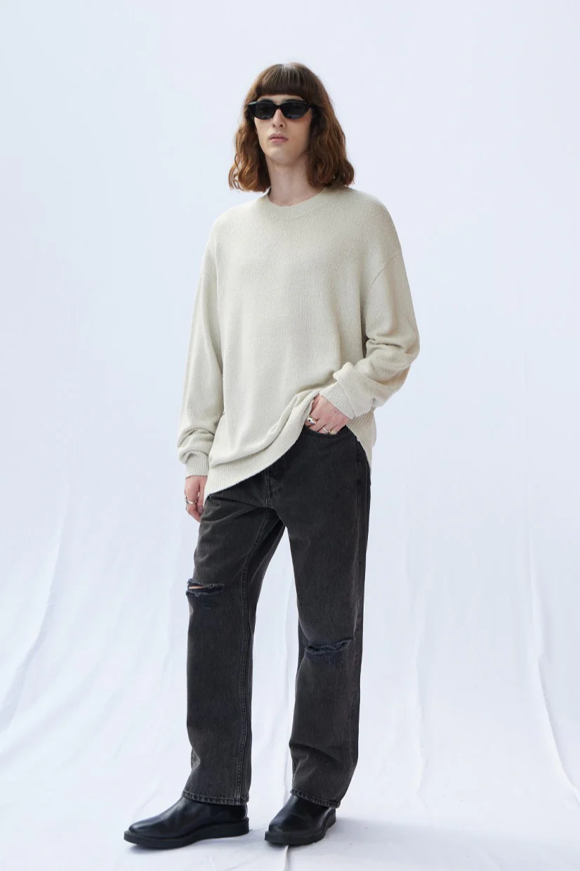 BOUCLE ROUND KNIT SWEATER - Image 3