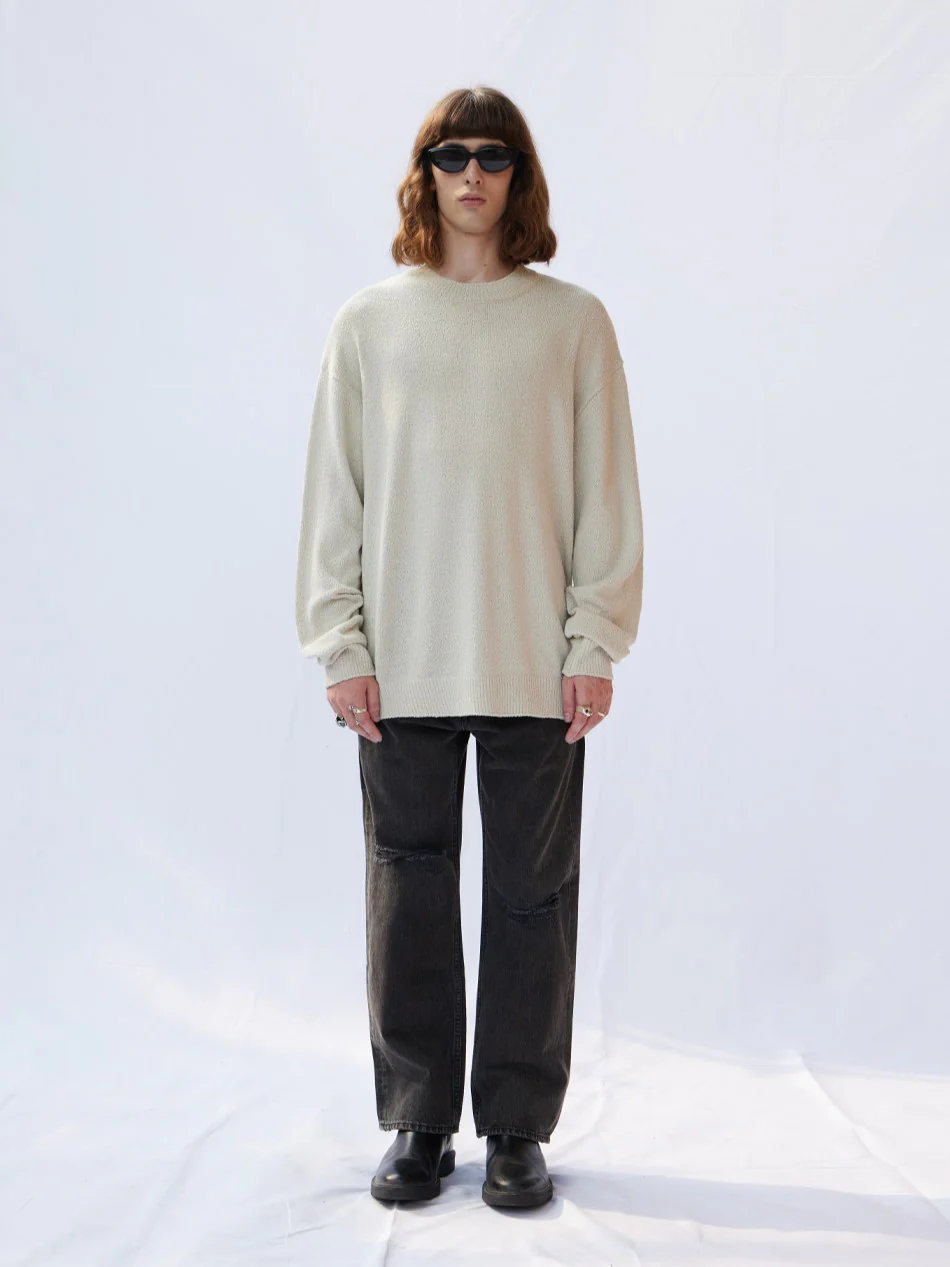 BOUCLE ROUND KNIT SWEATER - Image 4
