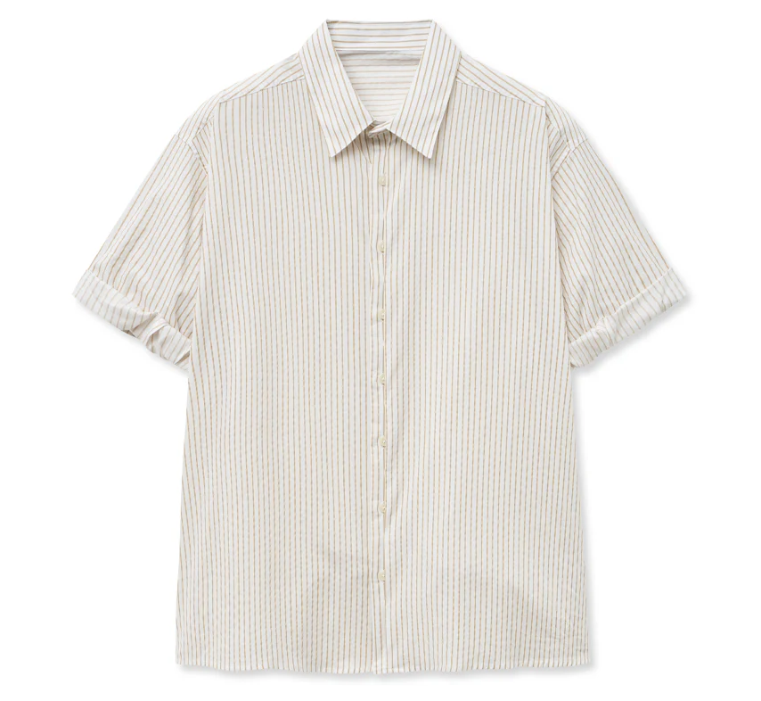 BOXY OVERFIT STRIPE ROLLUP HALF SHIRT - Image 5