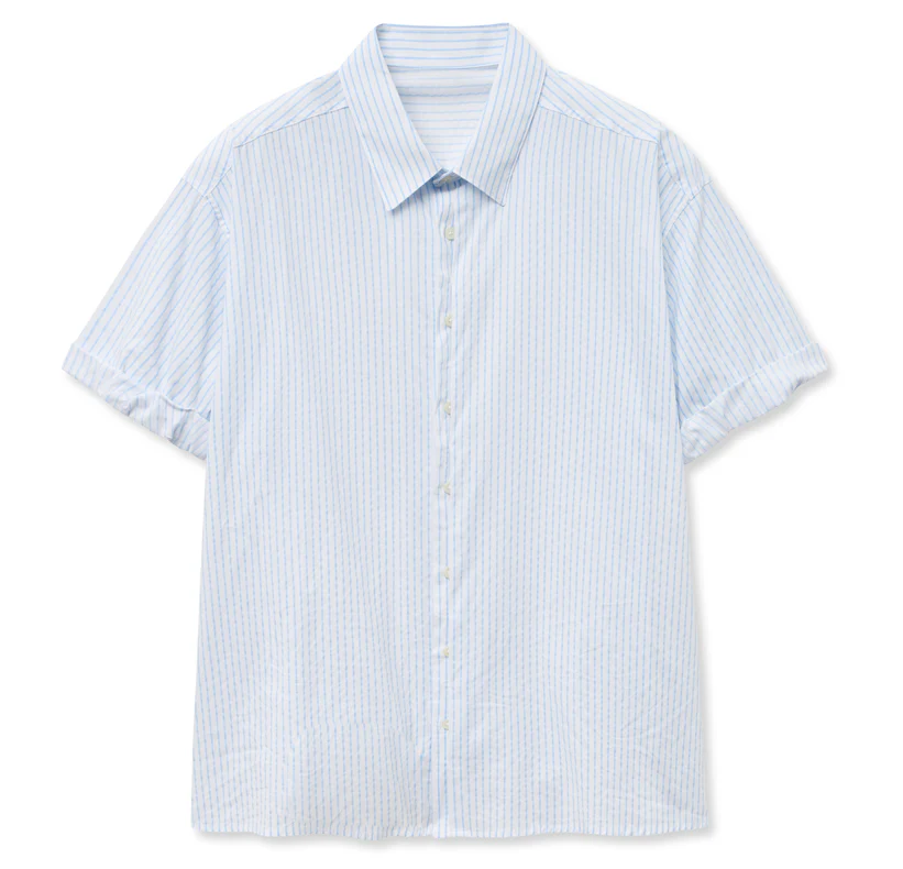 BOXY OVERFIT STRIPE ROLLUP HALF SHIRT - Image 6