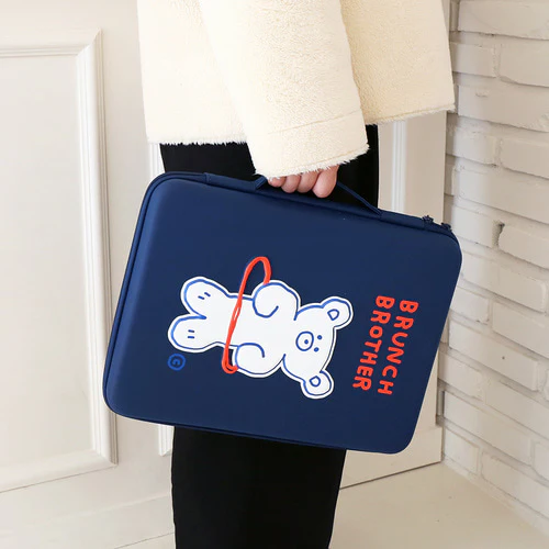 BRUNCH BROTHER_HOLA BEAR_EVA HARD LAPTOP POUCH 13TYPE_NAVY