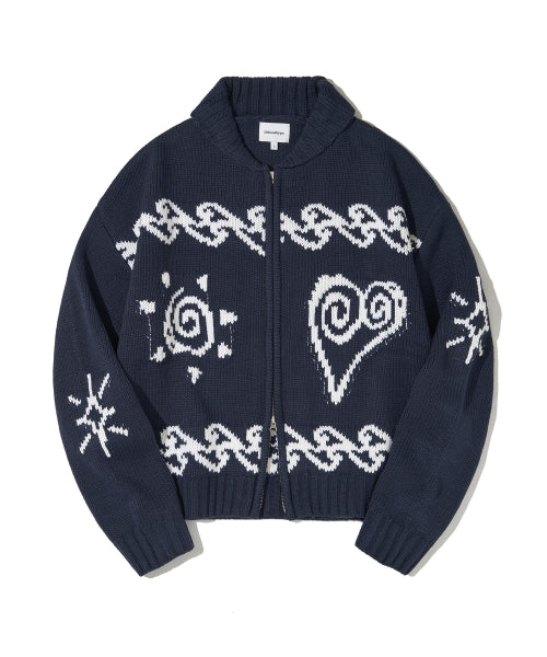 COWICHAN DRAWING LOVE KNIT CARDIGAN - Image 6