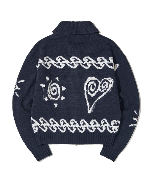 COWICHAN DRAWING LOVE KNIT CARDIGAN - Image 7
