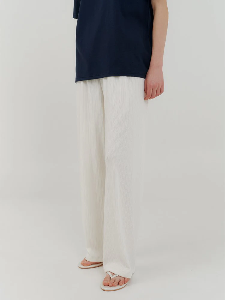 DAILY RIBBED WIDE LEG PANTS - Image 2