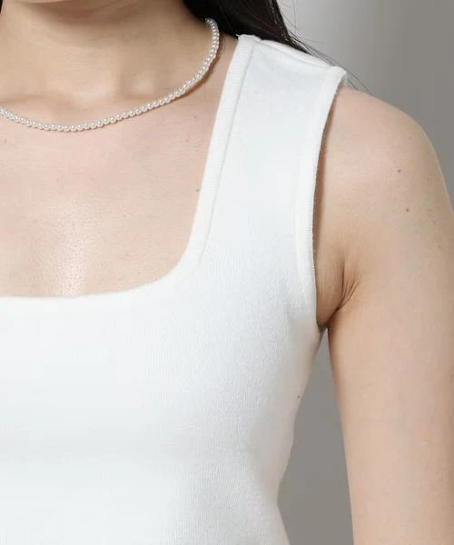 DAILY SQUARE NECK SLEEVELESS KNIT TOP - Image 7