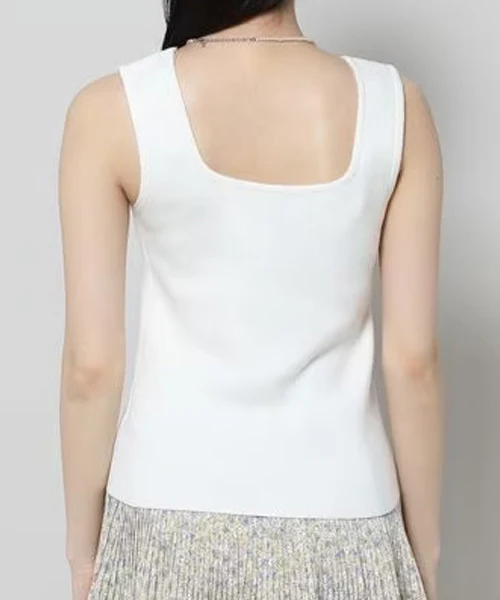 DAILY SQUARE NECK SLEEVELESS KNIT TOP - Image 9