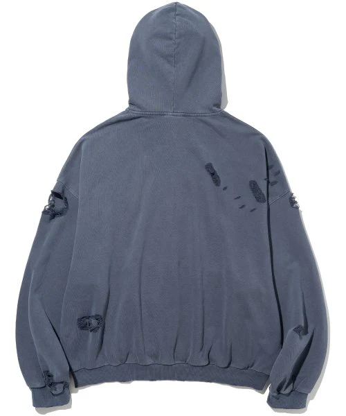 DESTROYED N4ND WILD LOGO PIGMENT HOOD ZIP UP - Image 6
