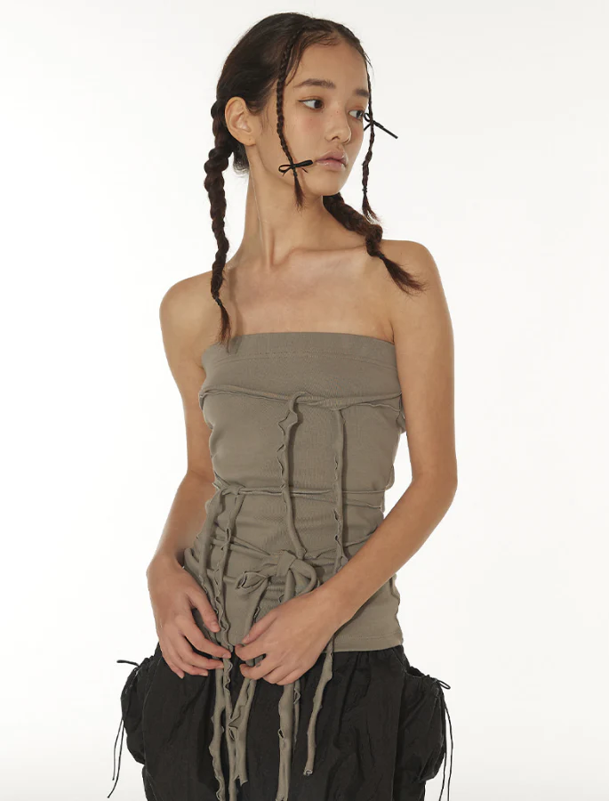 ELLA RIBBON TIE STRAP TOP - Image 3