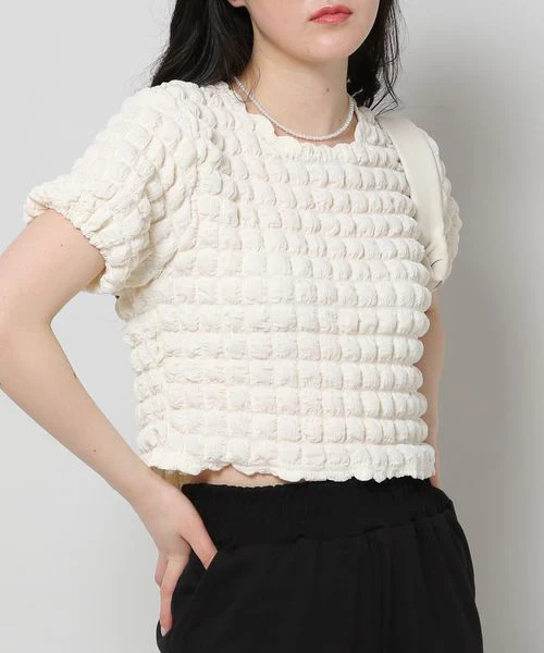 EMBOSSING CROP TEE - Image 5