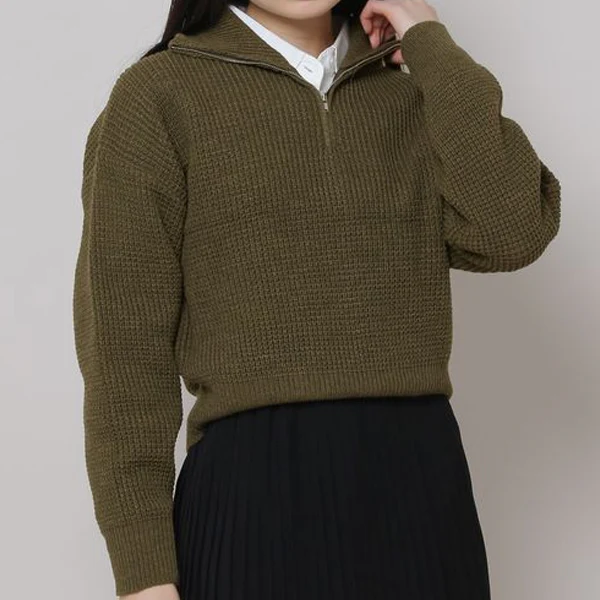 HALF ZIP-UP KNIT TOP - Image 3