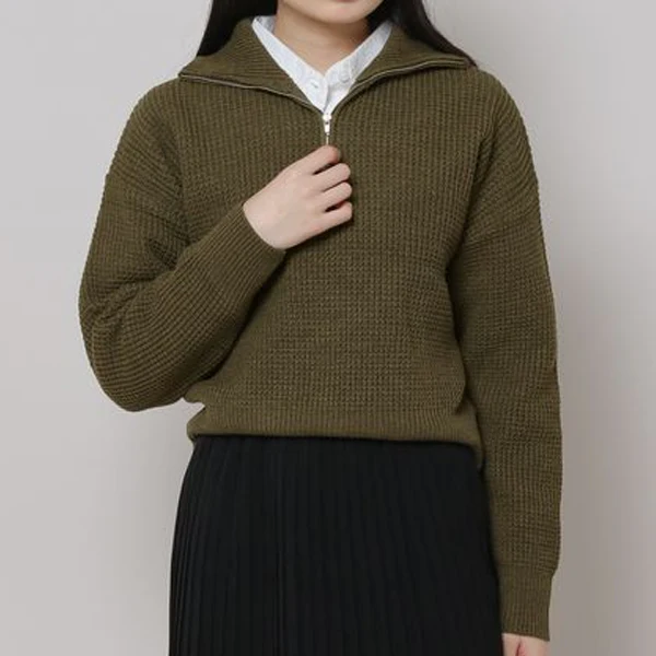 HALF ZIP-UP KNIT TOP - Image 5