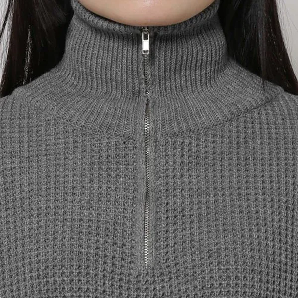 HALF ZIP-UP KNIT TOP - Image 8