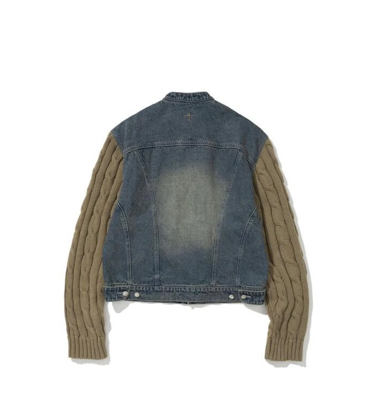 KNIT SLEEVE DENIM JACKET - Image 2