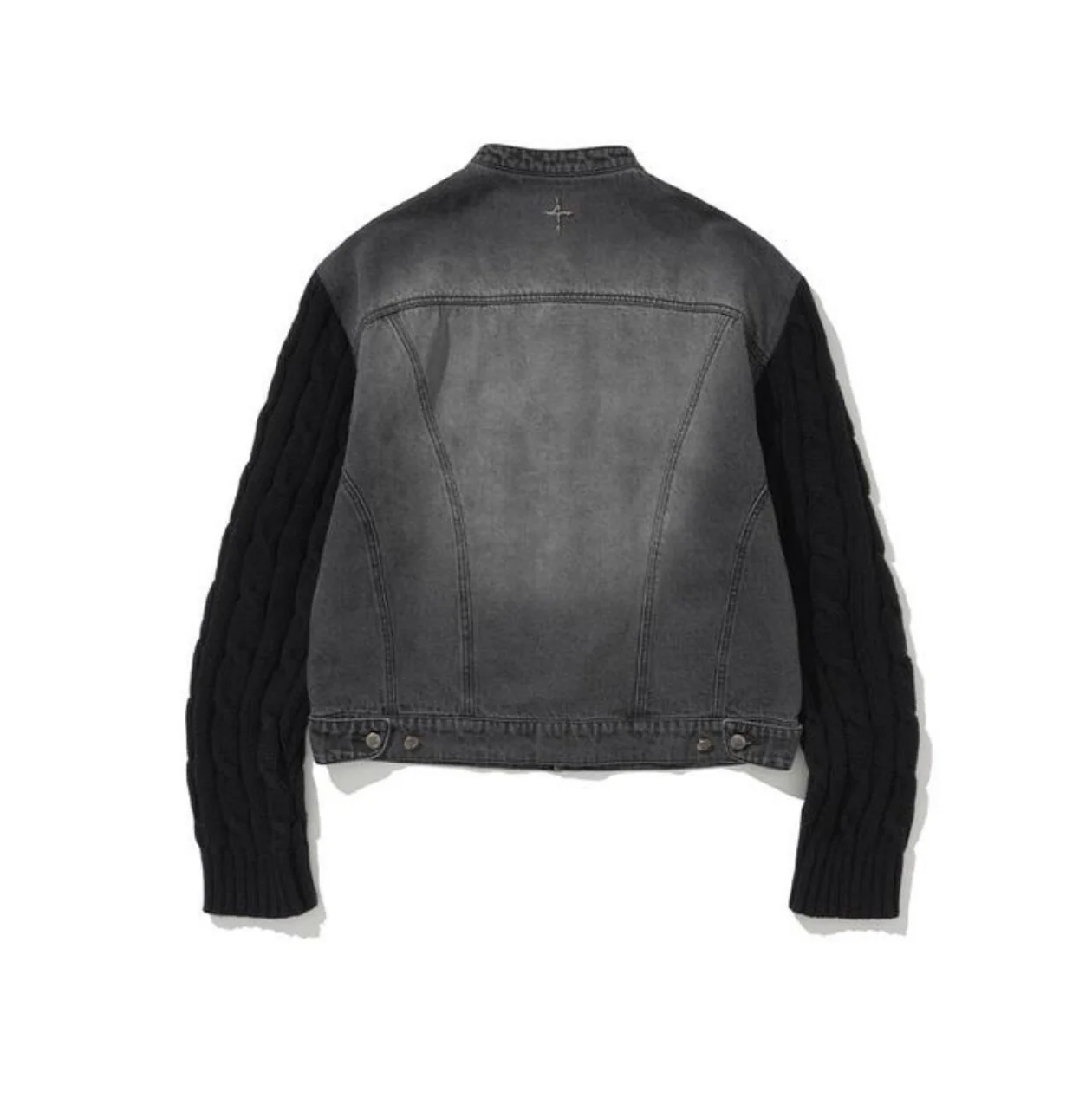 KNIT SLEEVE DENIM JACKET - Image 5