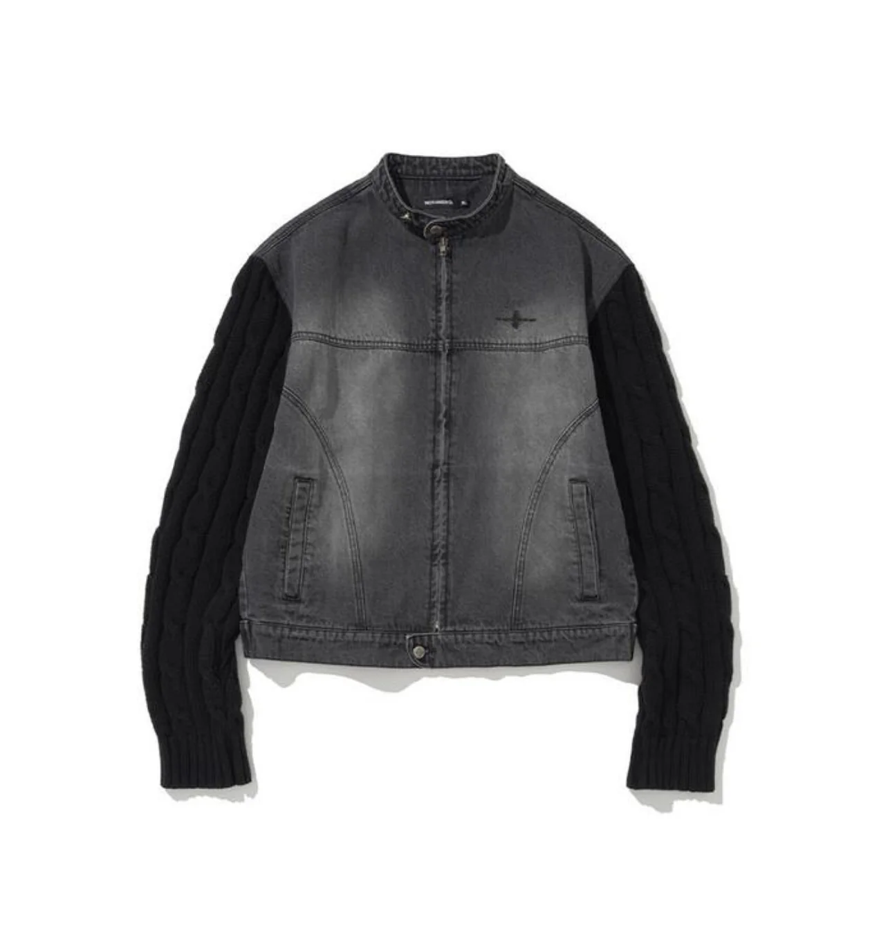 KNIT SLEEVE DENIM JACKET - Image 6