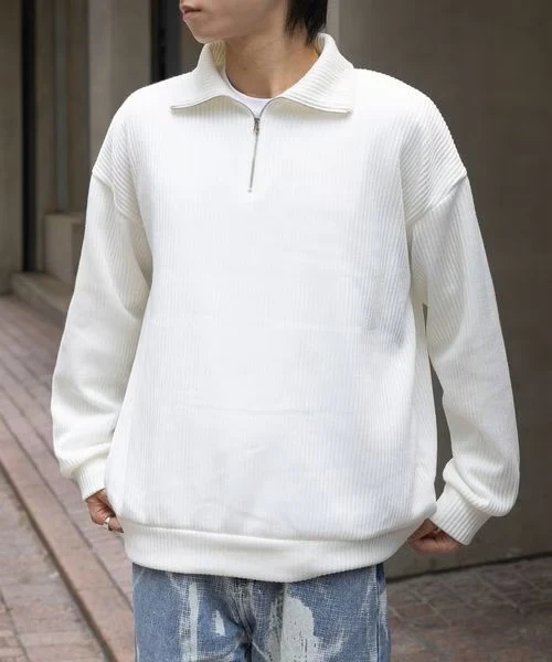 MEN'S HIGH NECK ZIP SWEATER - Image 2