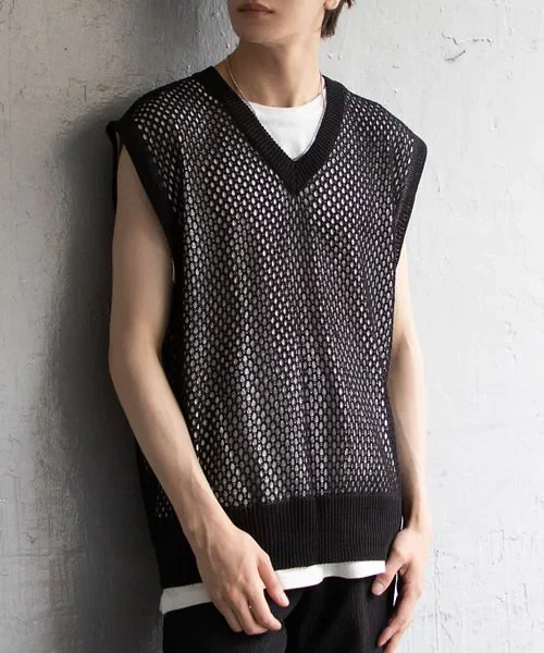 MENS MESH KNIT VEST - Image 3