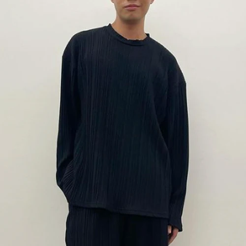 MEN'S PLEATED LONG SLEEVE TOP
