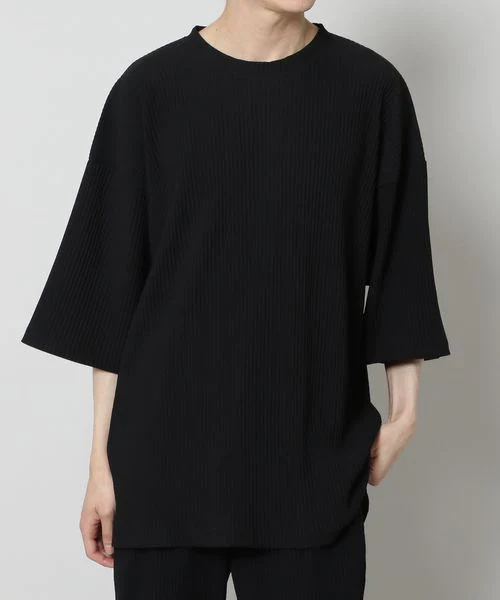 MEN'S PLEATED ROUND NECK T-SHIRT - Image 5