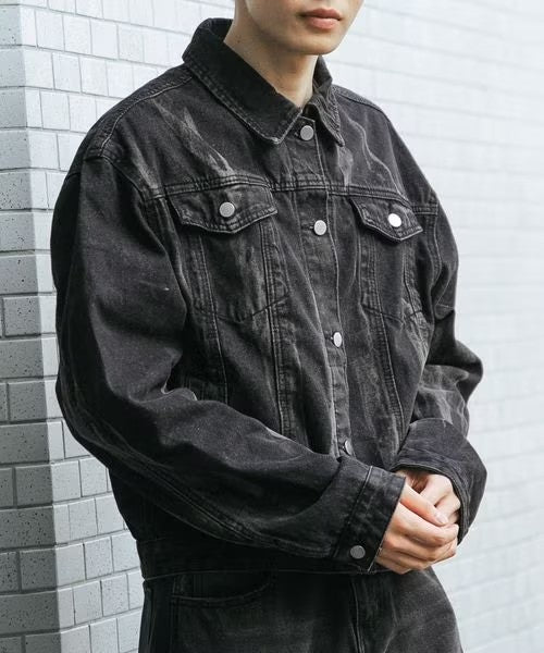 MEN'S POINT PATTERN DENIM JACKET