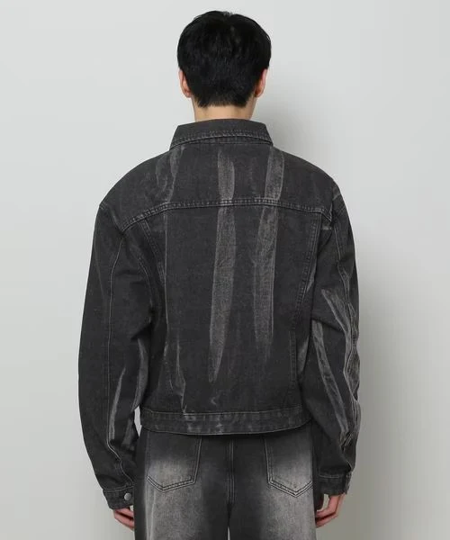 MEN'S POINT PATTERN DENIM JACKET - Image 3