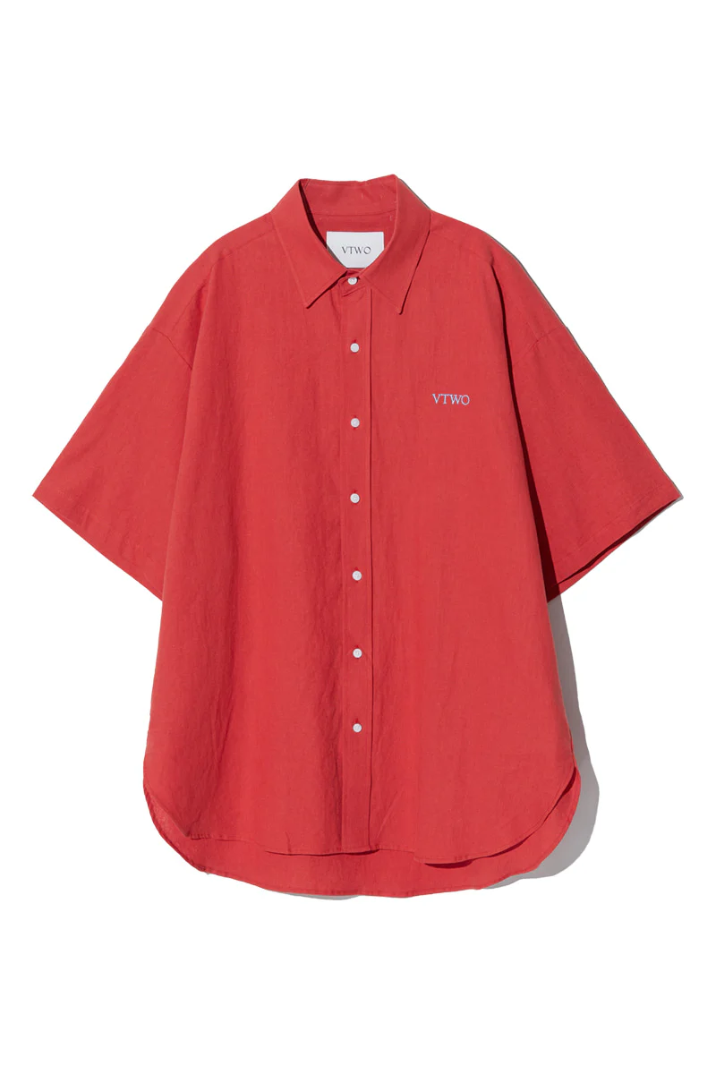 OVERSIZE LOGO LINEN HALF SHIRT