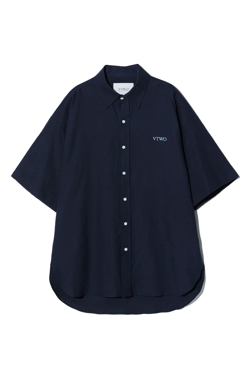 OVERSIZE LOGO LINEN HALF SHIRT - Image 3