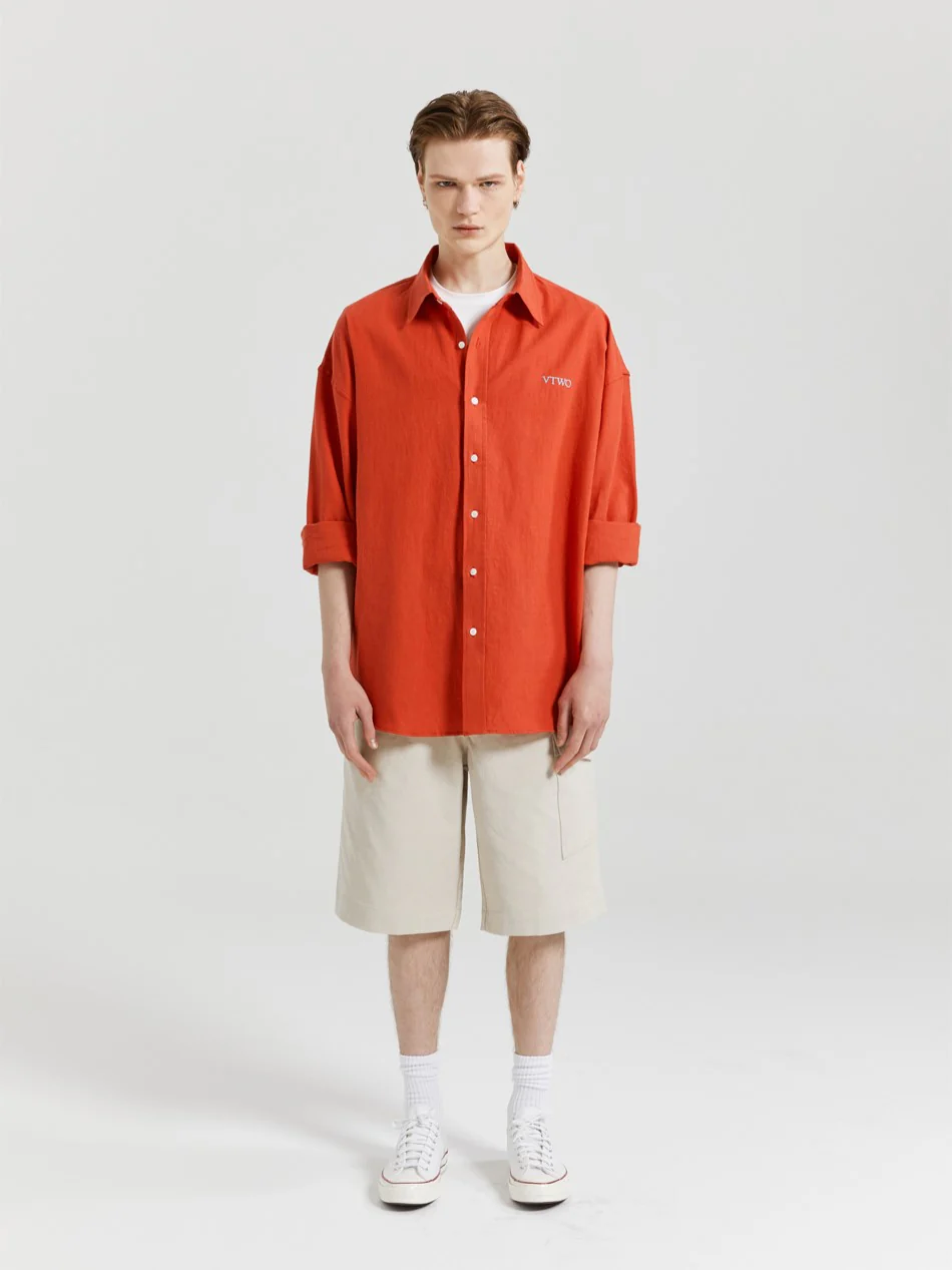 OVERSIZE LOGO LINEN SHIRT - Image 2