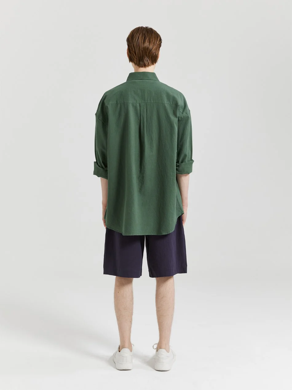 OVERSIZE LOGO LINEN SHIRT - Image 5