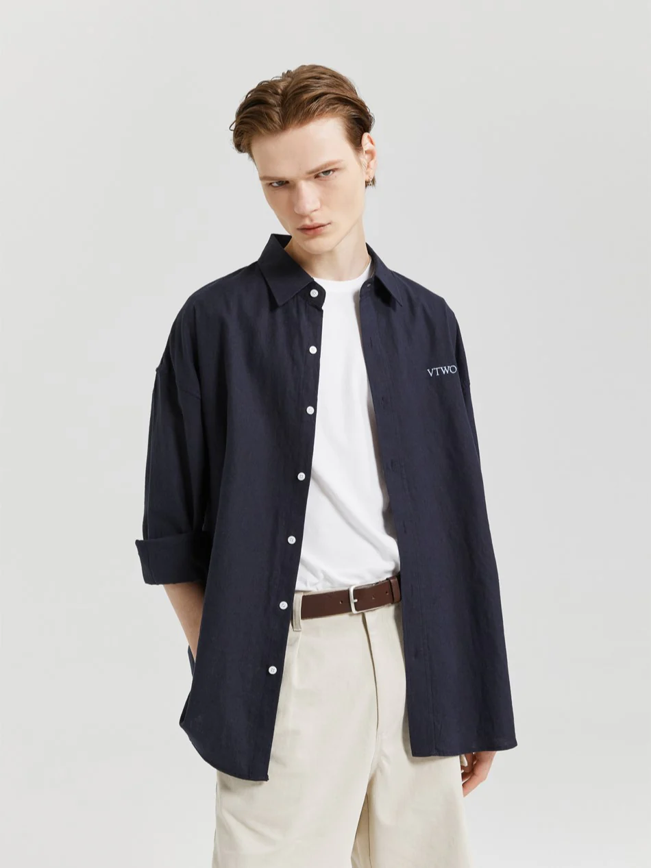OVERSIZE LOGO LINEN SHIRT - Image 6