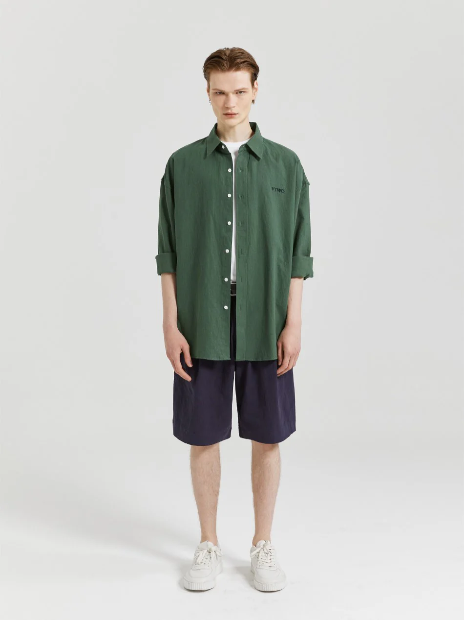 OVERSIZE LOGO LINEN SHIRT - Image 7