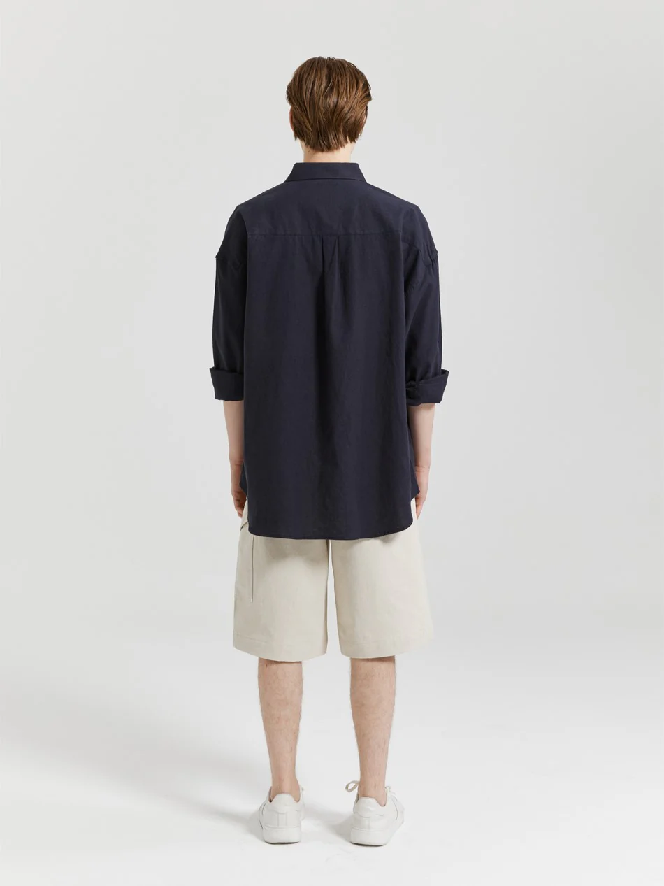 OVERSIZE LOGO LINEN SHIRT - Image 9