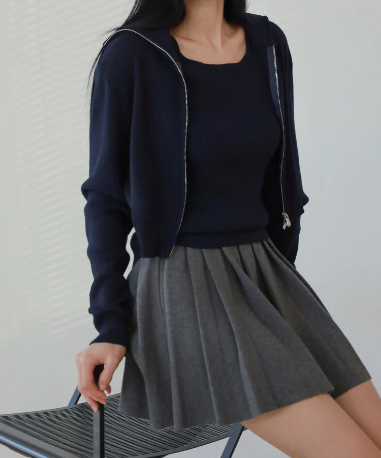 PLEATS BANDING KNIT SKIRT - Image 2