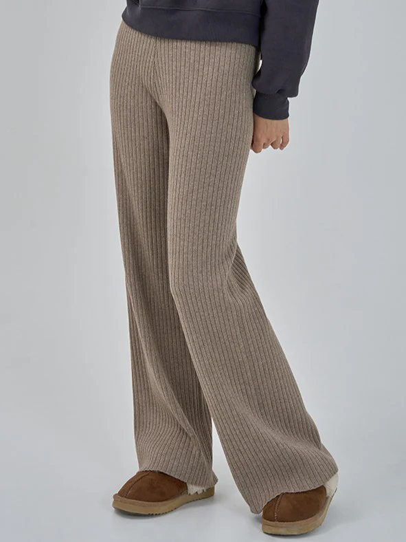 RIBBED WIDE KNIT PANTS