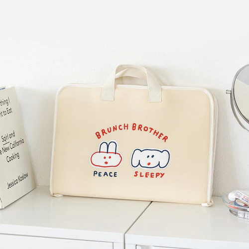 ROMANE 15TYPE OPEN LAPTOP POUCH_BUNNY & PUPPY
