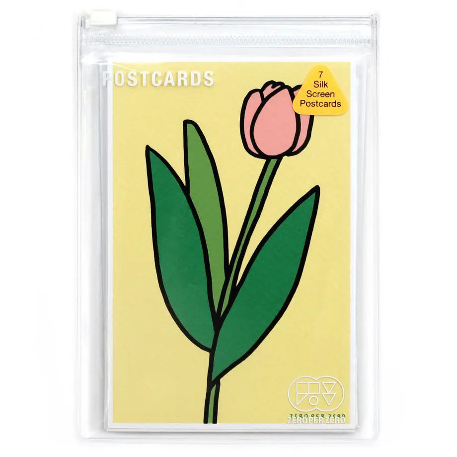 SILK SCREEN POSTCARDS (7EA) TULIP
