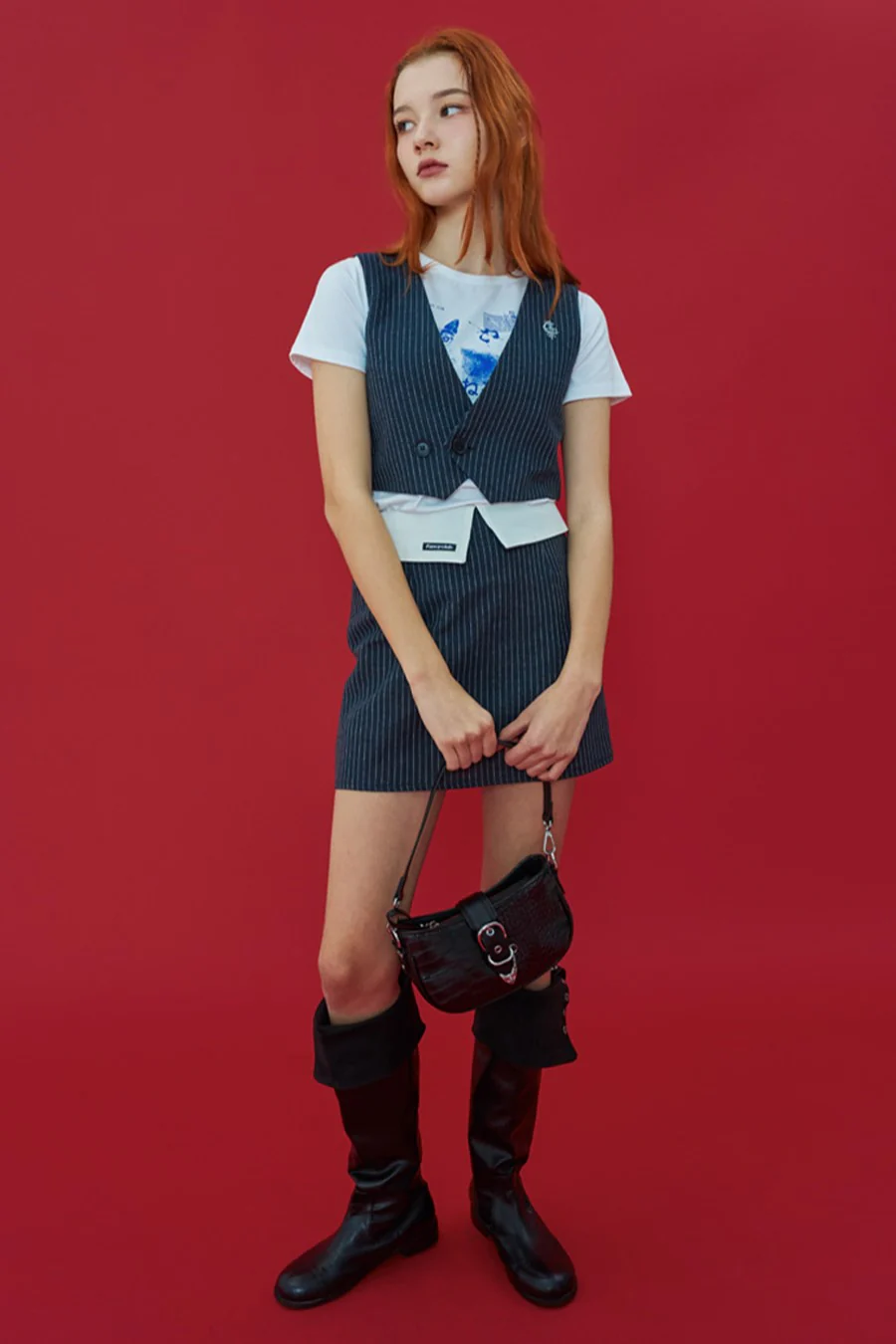 STRIPE TWO BUTTON VEST - Image 2