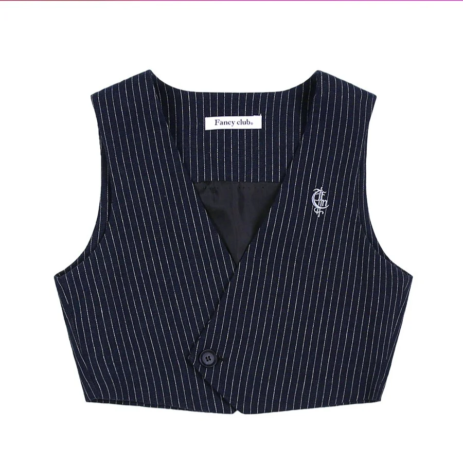STRIPE TWO BUTTON VEST - Image 3