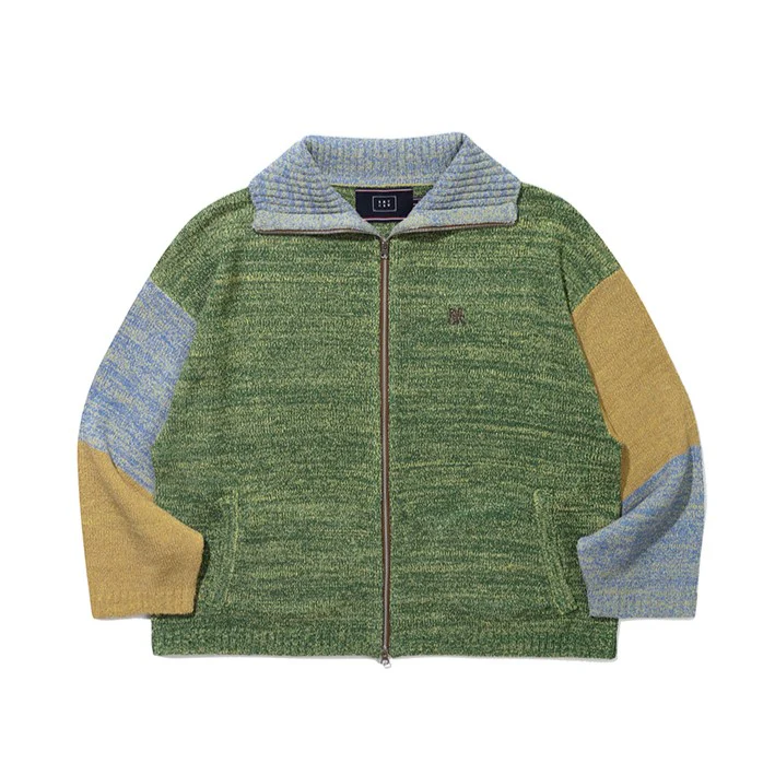 TONE VARIATION BOUCLE KNIT ZIP UP - Image 3